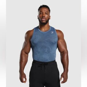 NWOT Gymshark Geo Seamless Tank M Blue